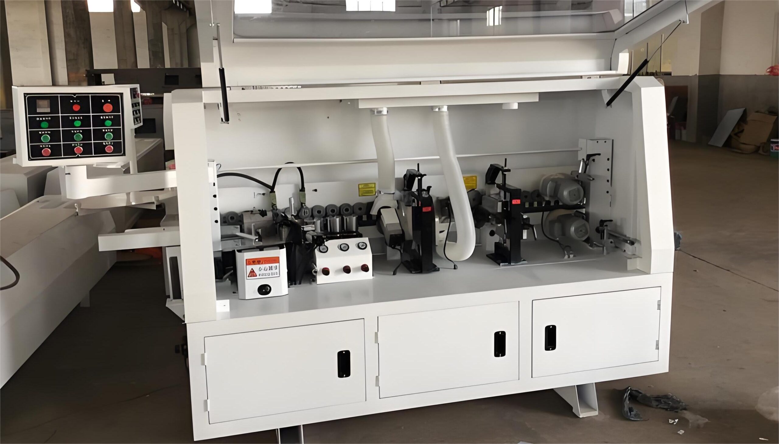 Semi-automatic hot melt adhesive edge banding machine